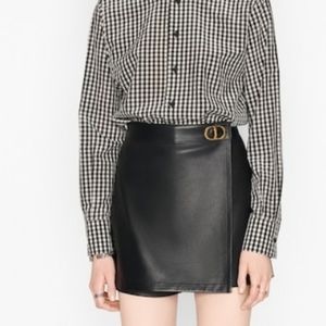Christian Dior Lambs Leather Skort with CD Buckle
